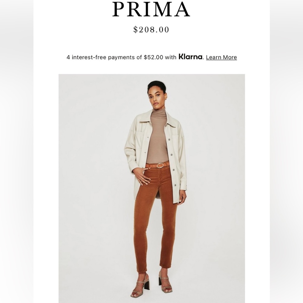 AG Jeans Prima Corduroy Pants 27